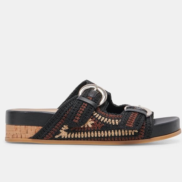 NEW DOLCE VITA Ralli Slides black multi for women 253 - Picture 1 of 10